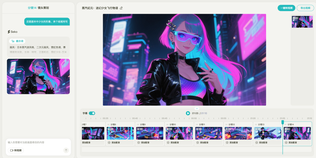 商汤上线了一款 AI 剧组搭子—— Seko，这下要和手搓剪辑工具说再见了