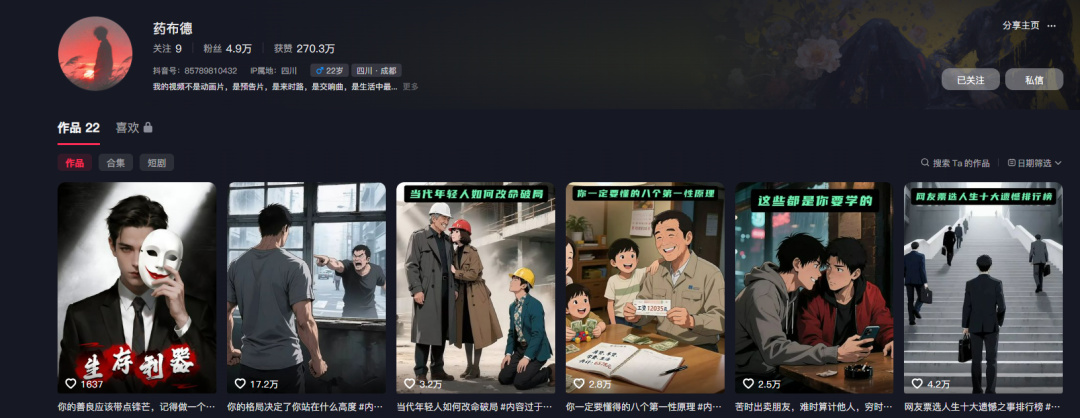 绝了！22 个作品狂揽 270 万赞，AI 做当代年轻人状态视频：句句戳中痛点，新手也能火